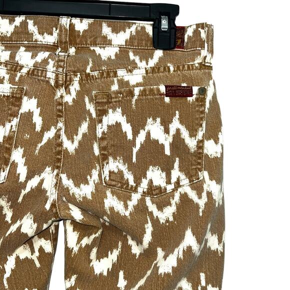 7 For All Mankind Chevron Cropped Skinny Jean Size 24 - Picture 7 of 9